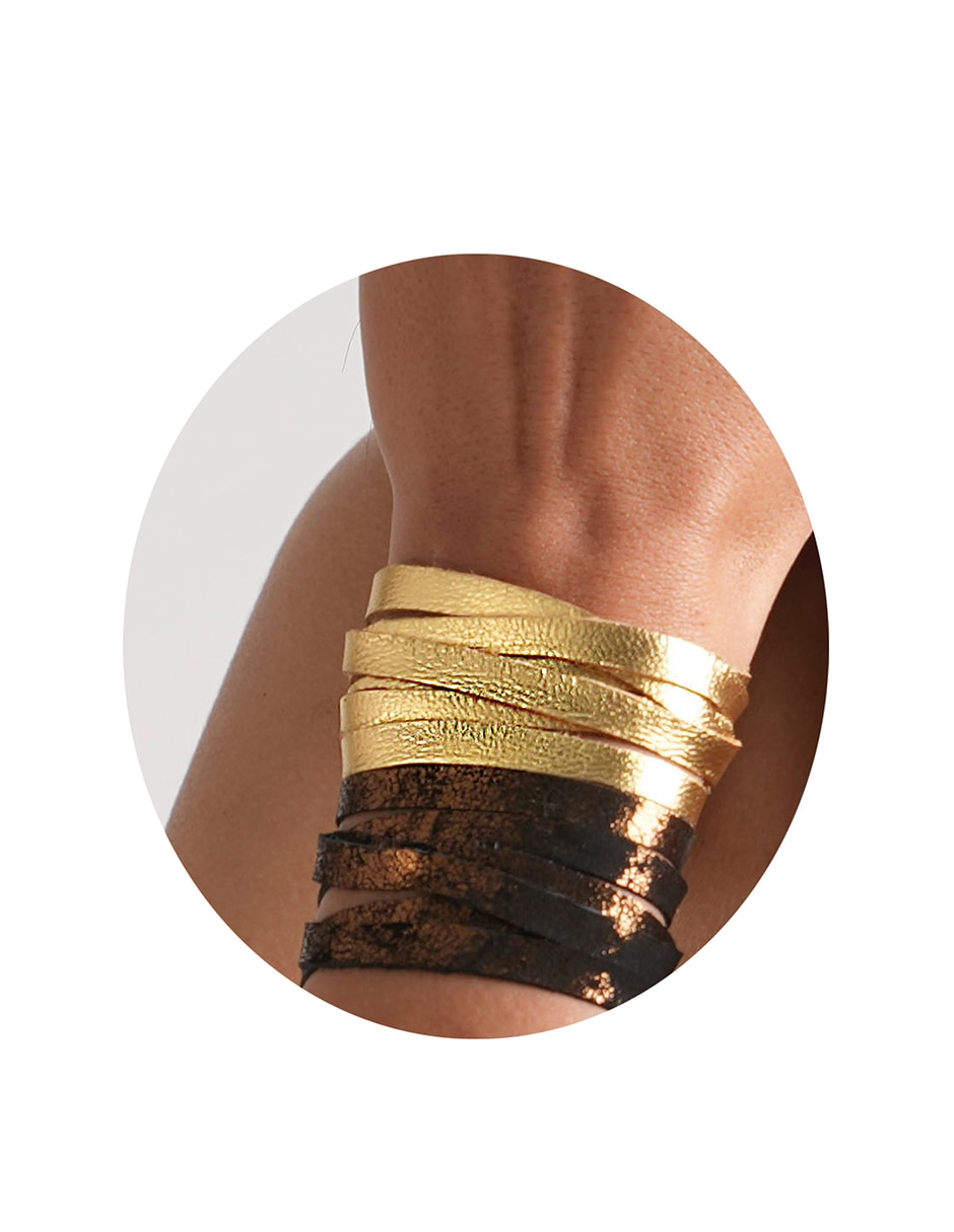 Pulsera de cuero con acabado esmaltado 4
