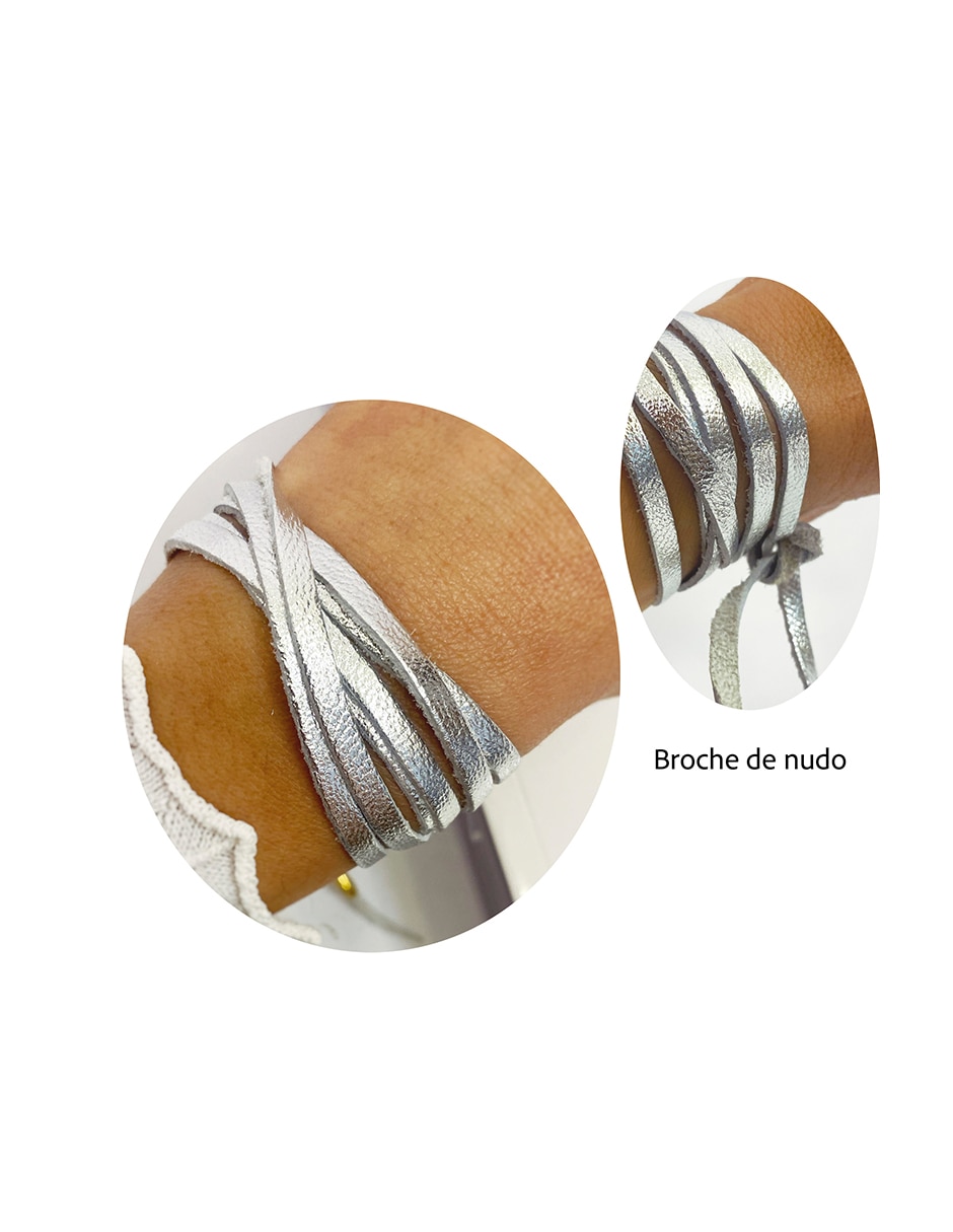 Pulsera vangania "de" cuero sin kilataje sin familia o colección "con acabado"