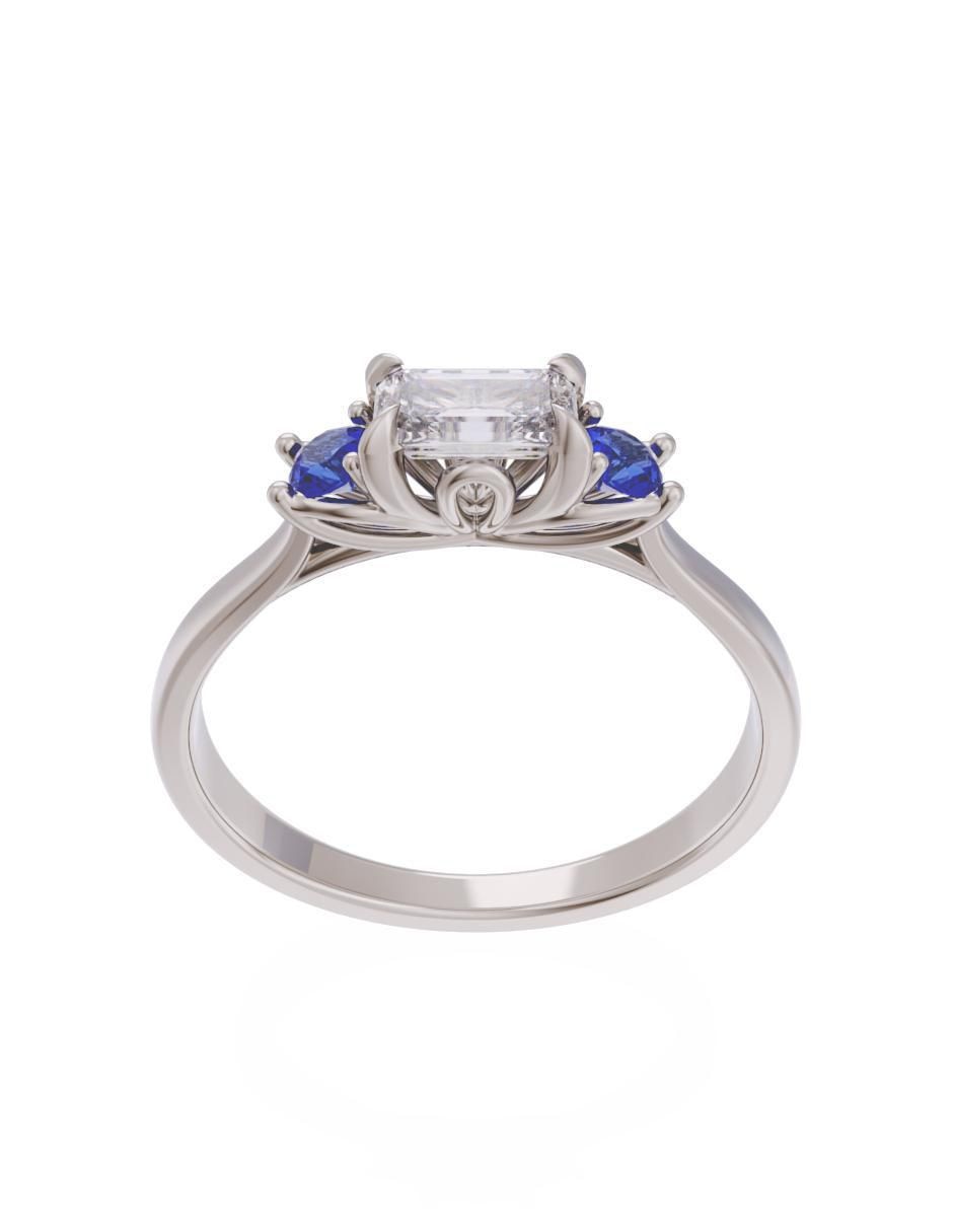 Anillo de compromiso de oro 14 k Eternidad zirconia 2