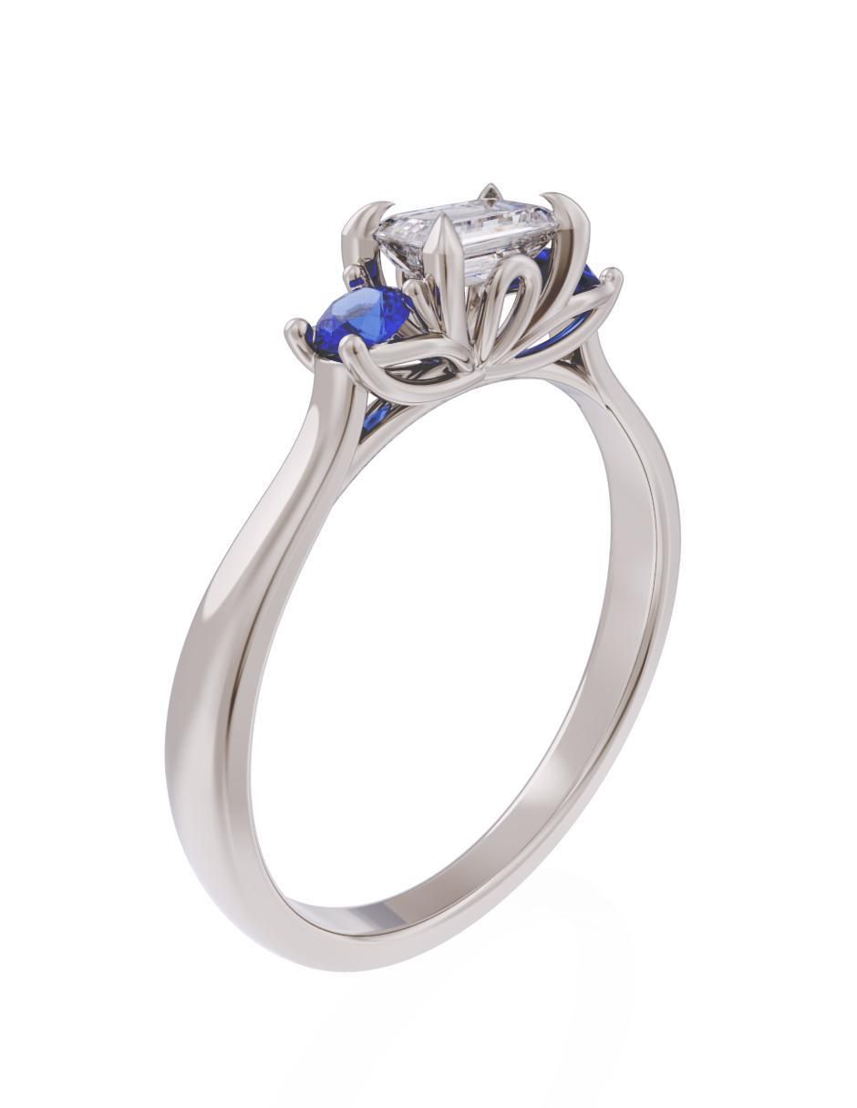 Anillo de compromiso de oro 14 k Eternidad zirconia 3