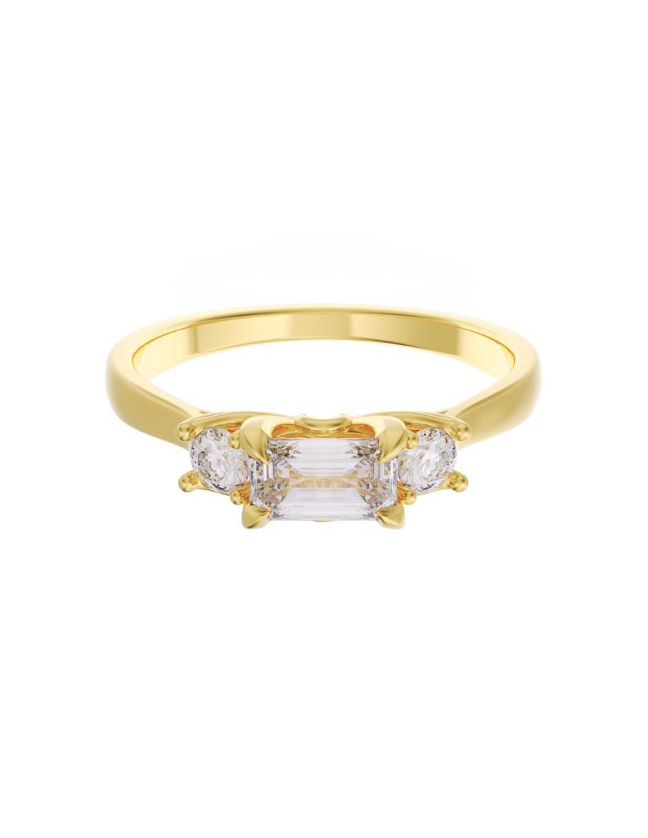 Anillo de compromiso de oro 14 k Eternidad zirconia Anillo de compromiso de oro 14 k Eternidad zirconia