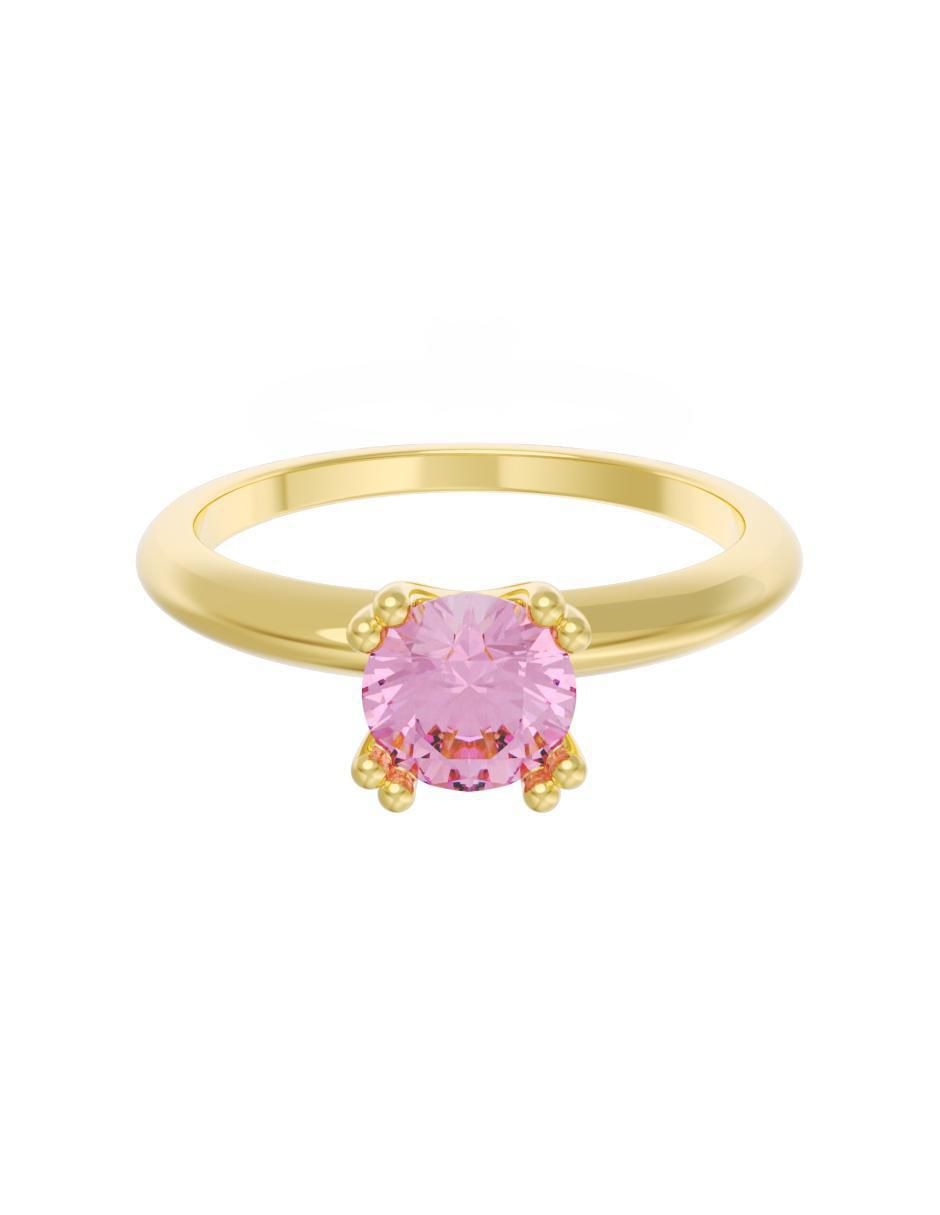 Anillo de compromiso de oro 14 k Eternidad zirconia