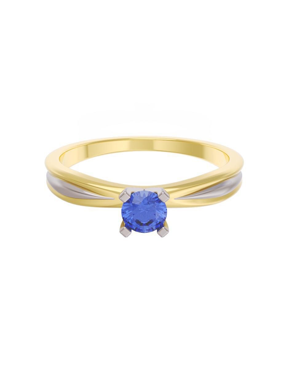Anillo de compromiso de oro 14 k Eternidad zirconia