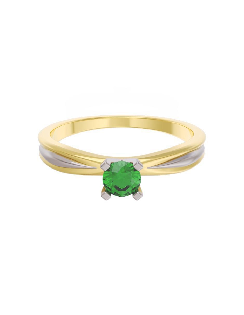 Anillo de compromiso de oro 14 k Eternidad zirconia