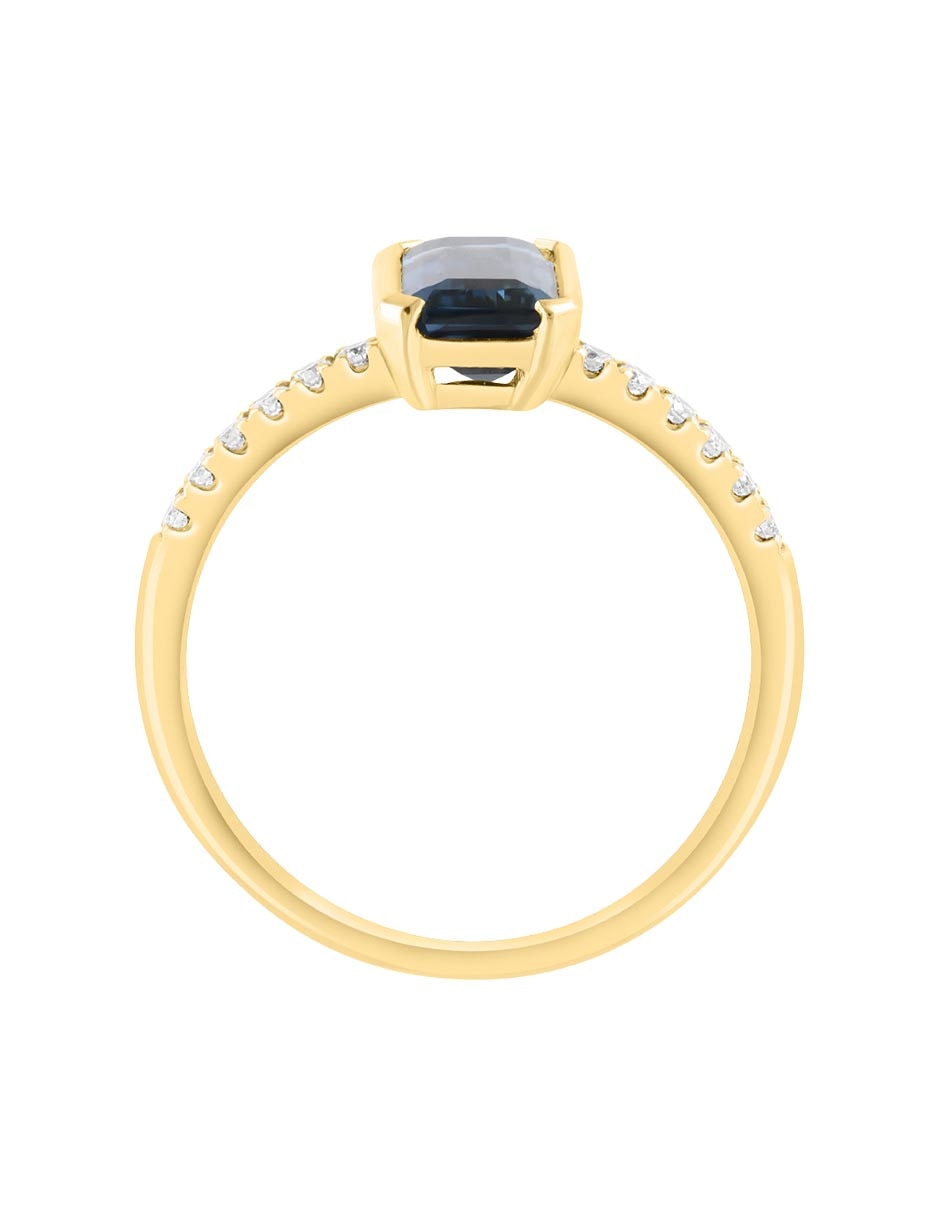 Anillo cuadrado Effy 14 k de oro diamante brillante 2