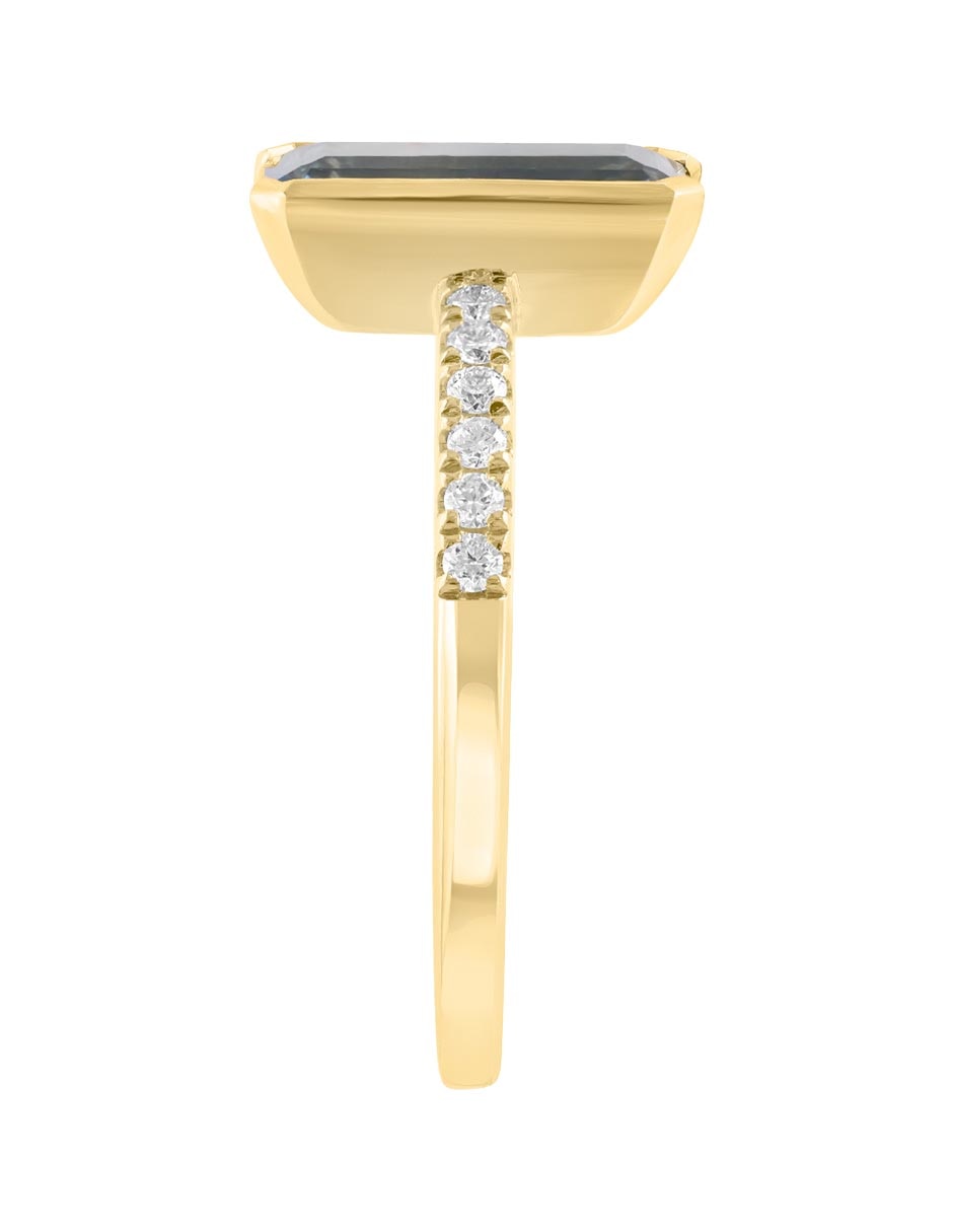 Anillo cuadrado Effy 14 k de oro diamante brillante 3