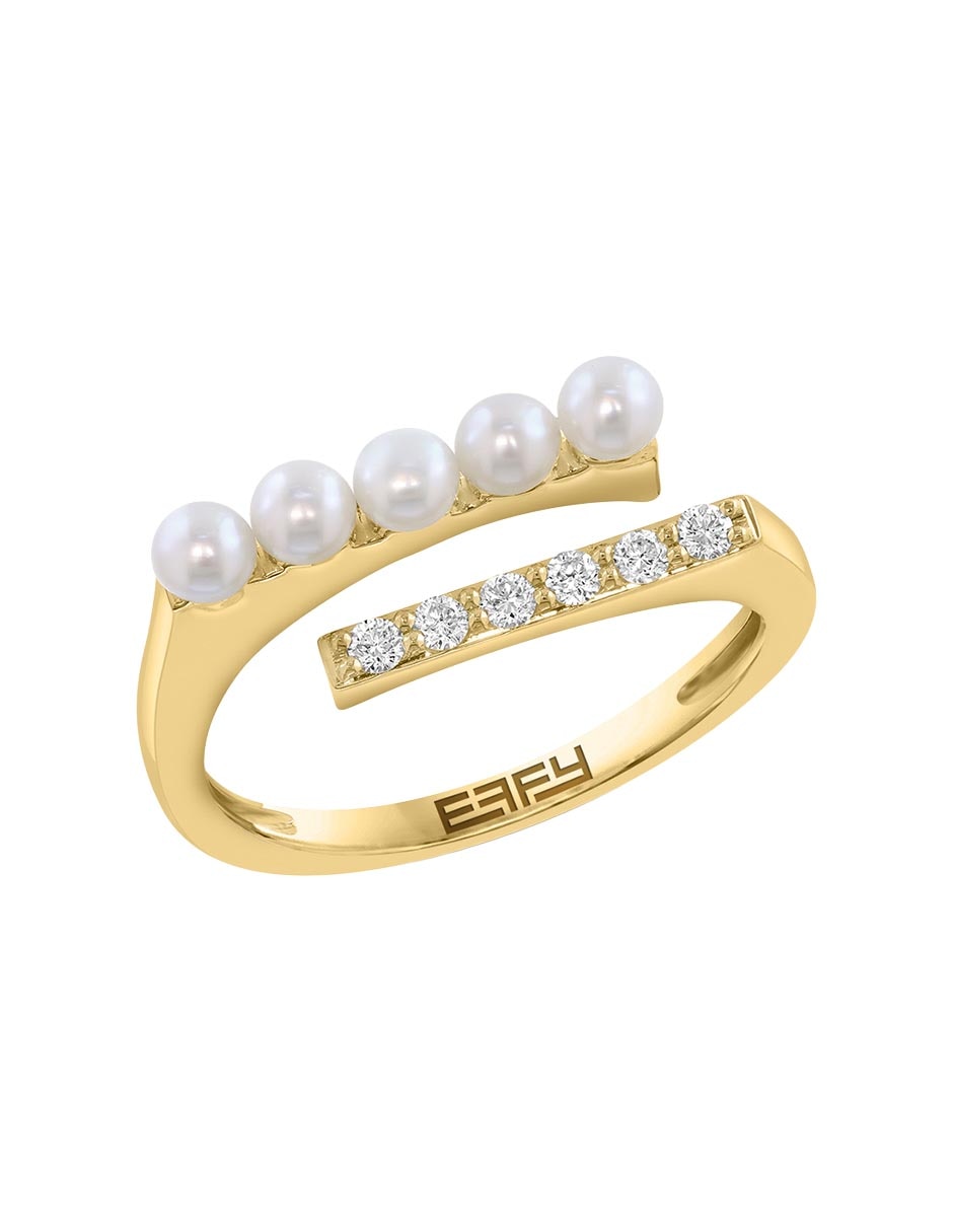Anillo circular diamante con acabado baño de oro 14 k