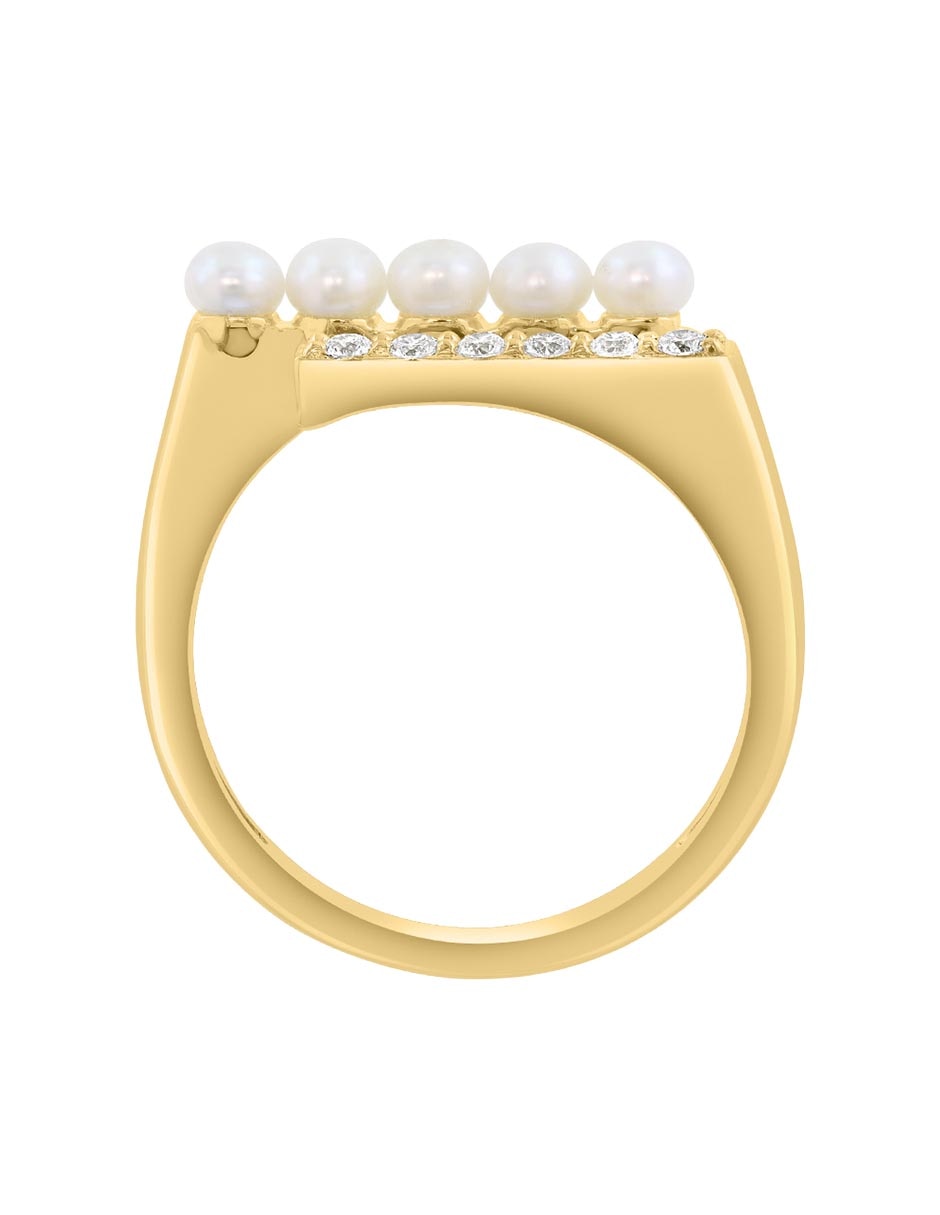 Anillo circular diamante con acabado baño de oro 14 k 2