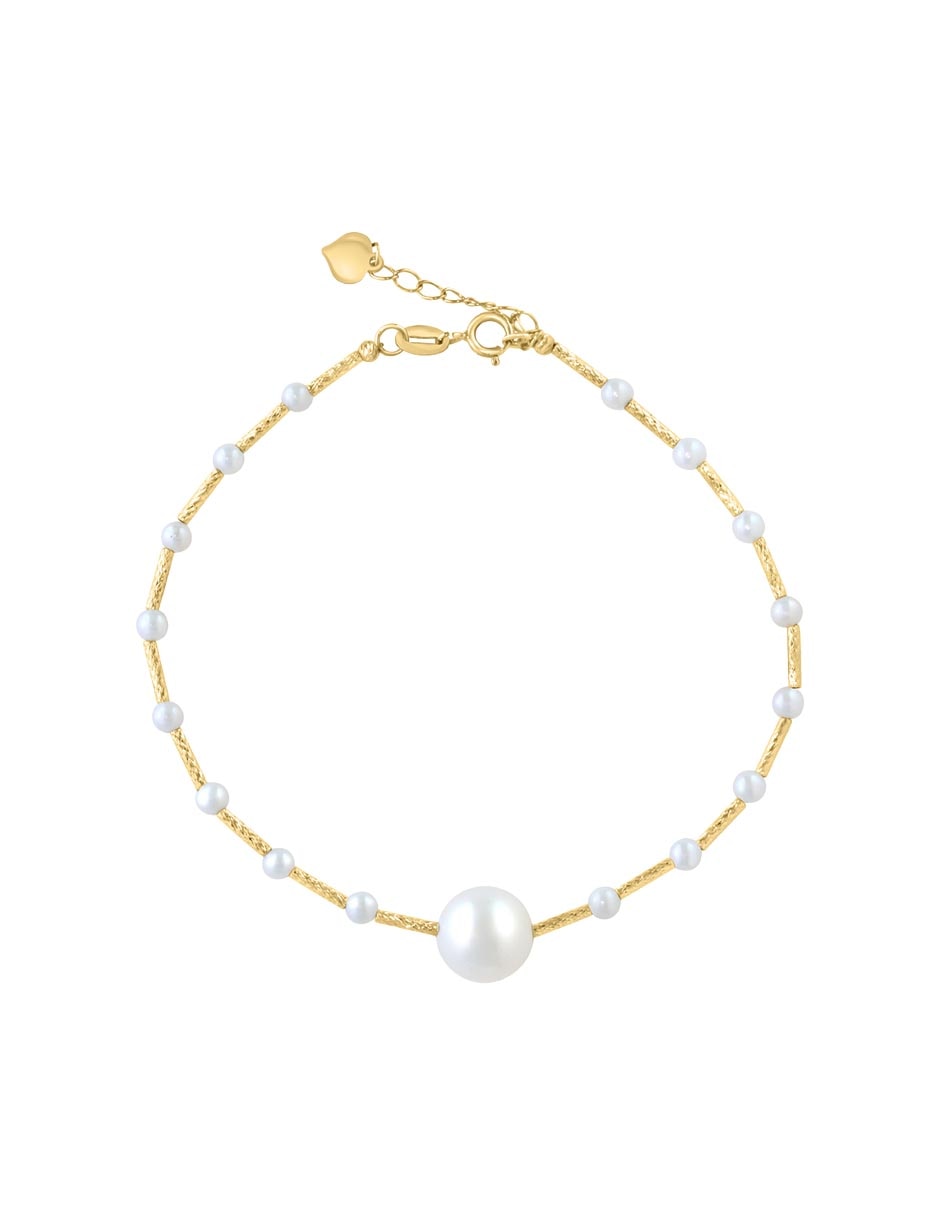 Pulsera de oro 14 K con acabado brillante