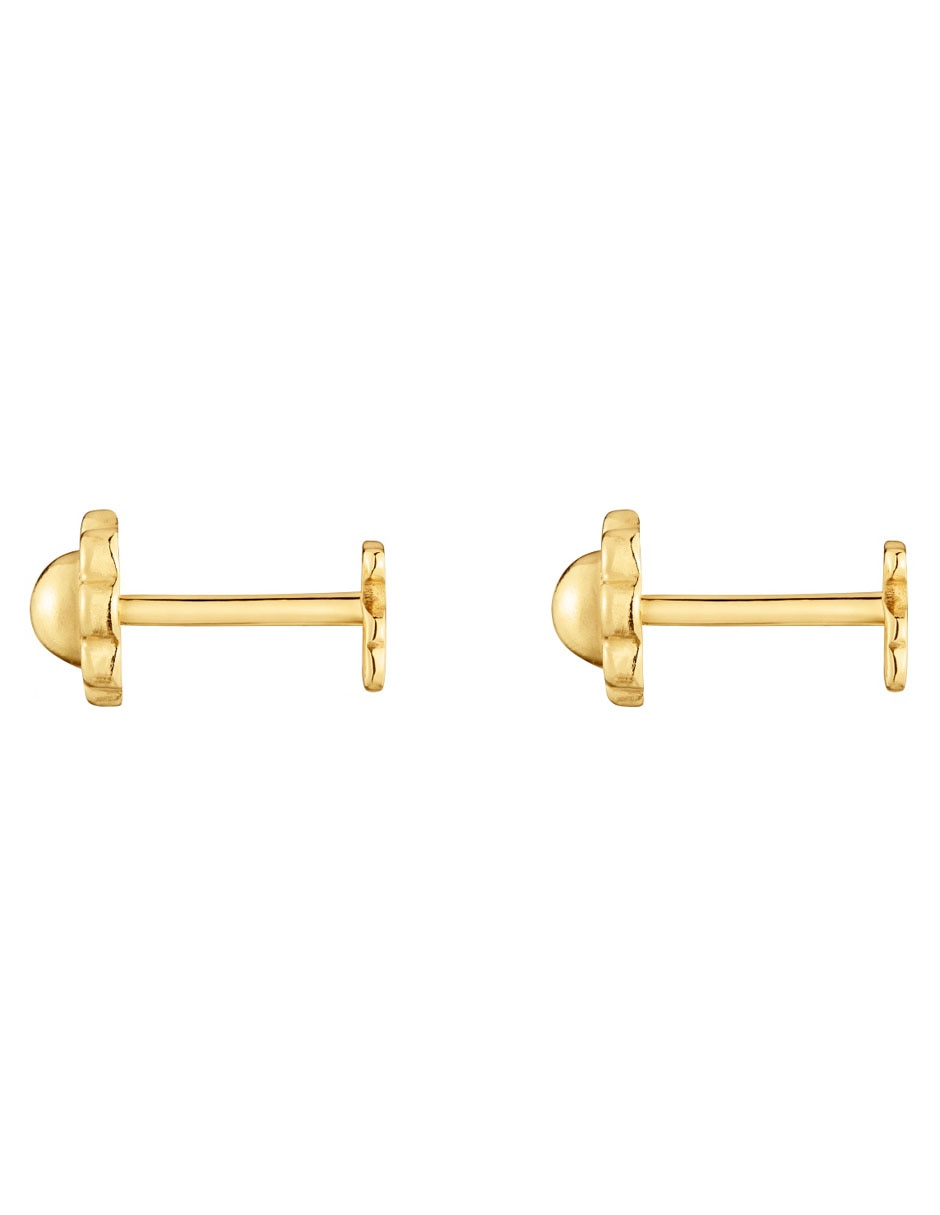 Broqueles de oso de oro amarillo 18 k con acabado brillante 2