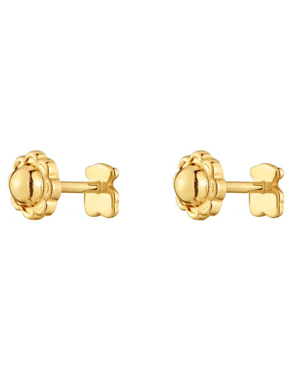 Broqueles de oso de oro amarillo 18 k con acabado brillante 3