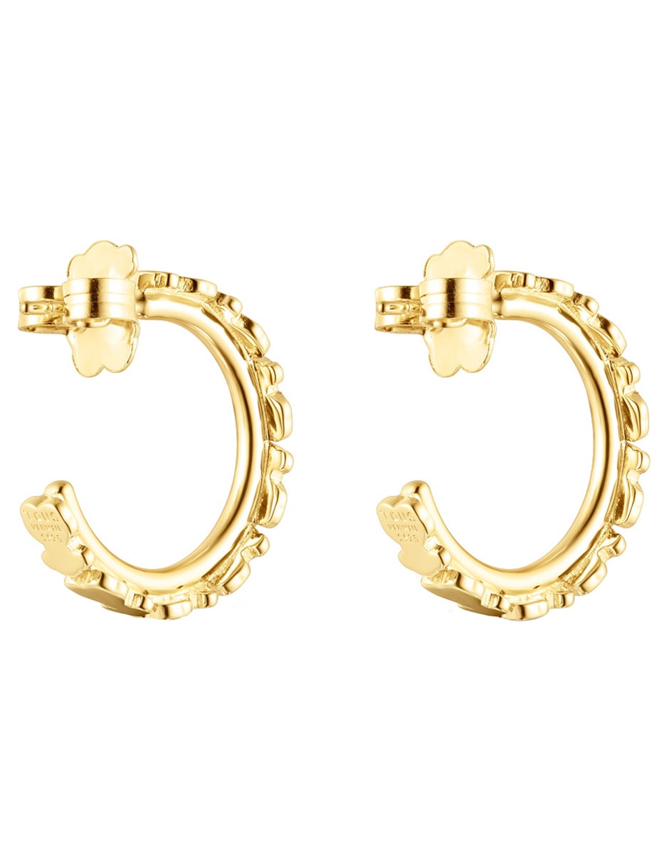 Aretes de oso Straight de plata P925 con acabado brillante 3