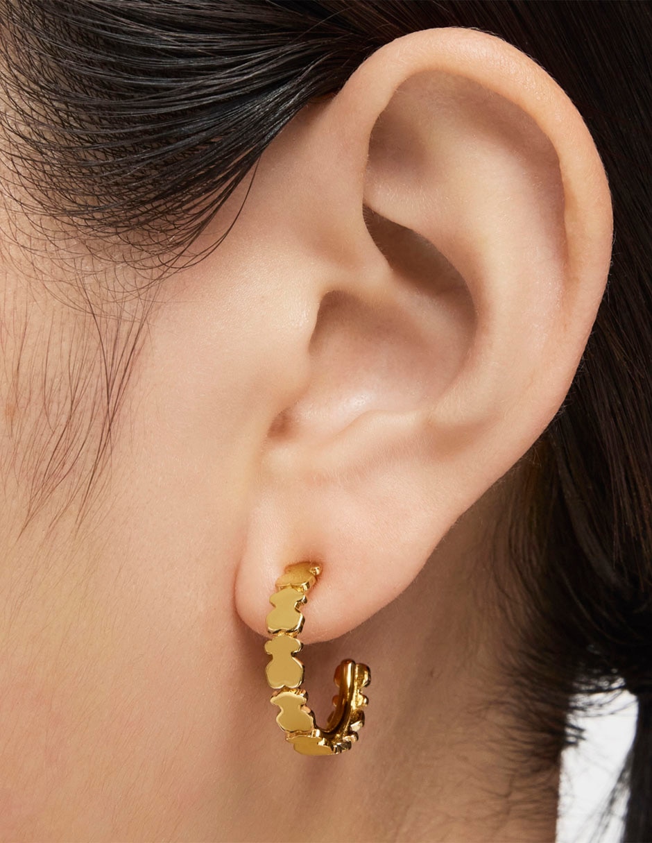 Aretes de oso Straight de plata P925 con acabado brillante 6