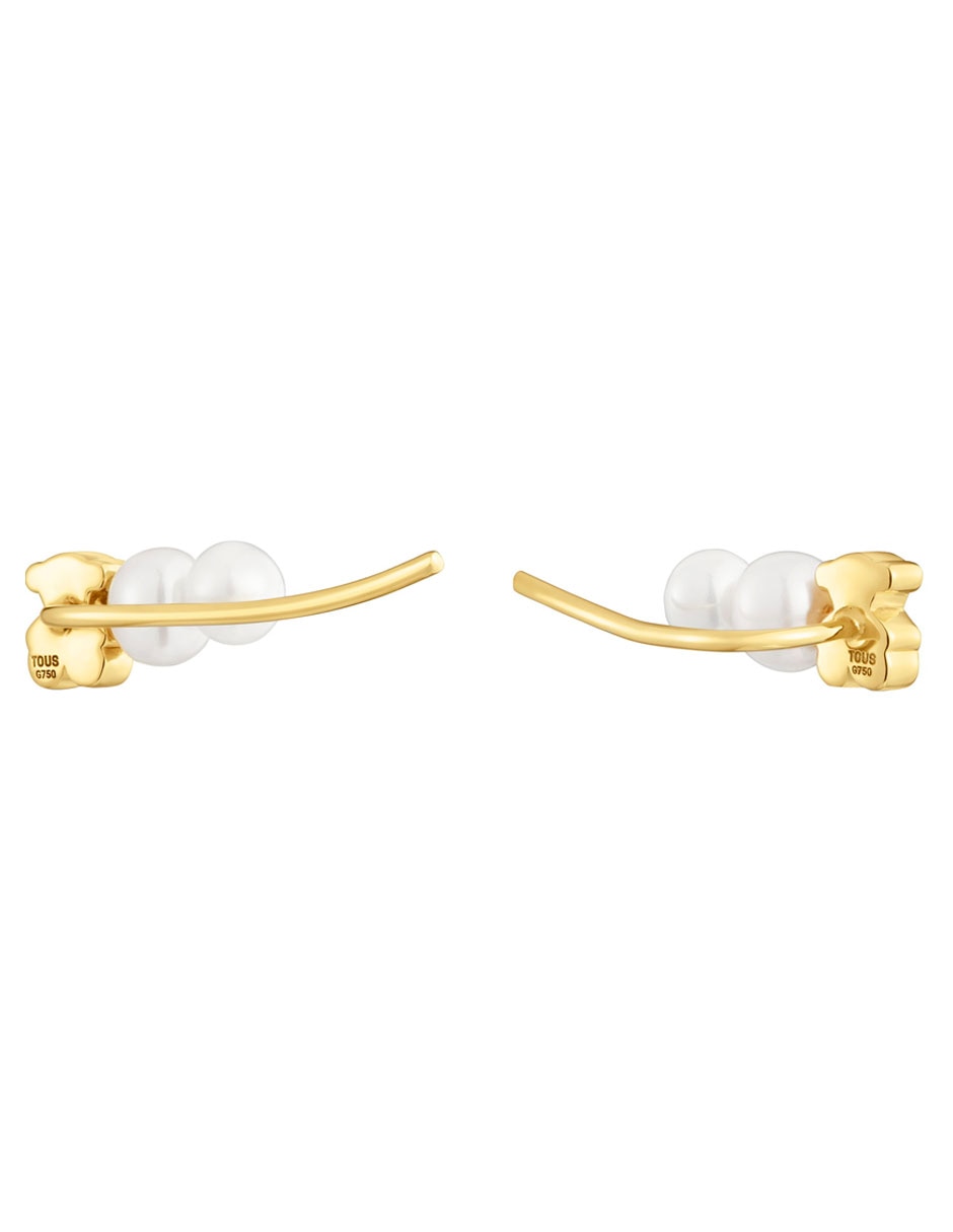 Piercing de oso Sweet Dolls de oro 18 k con acabado brillante perla 3