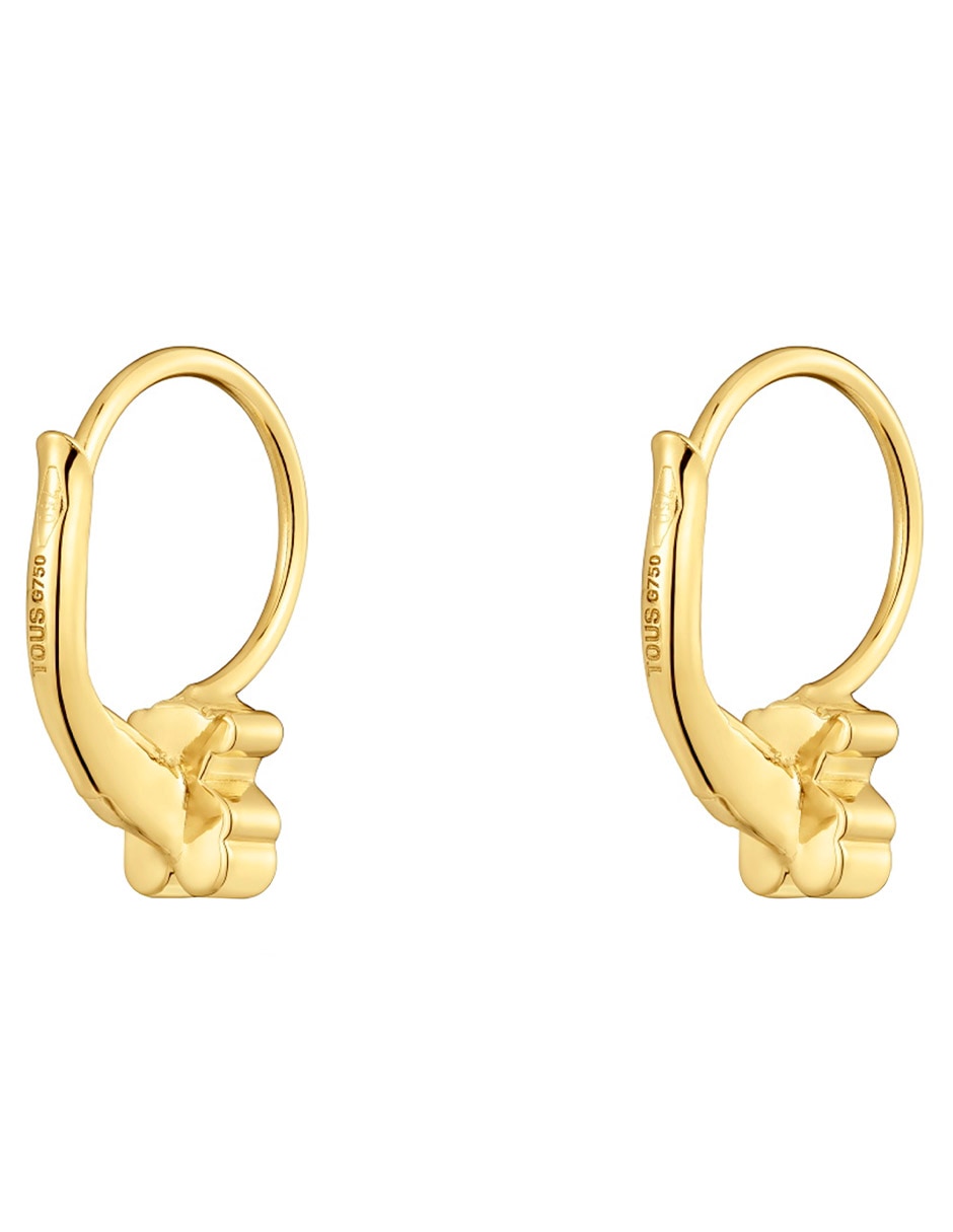 Aretes cortos de oso Sweet Dolls de oro 18 k con acabado brillante 3