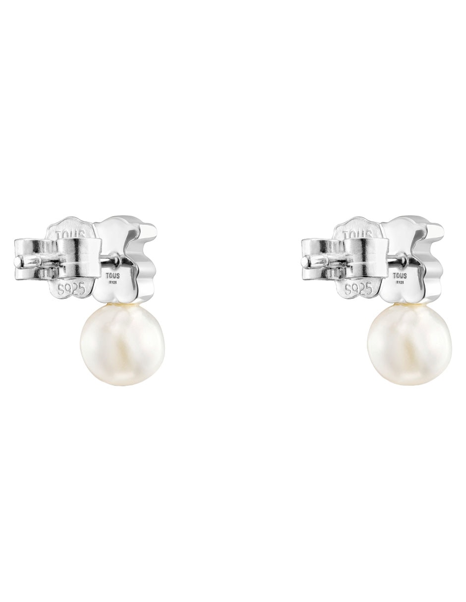 Aretes corto de oso Sweet Dolls de plata P 925 con acabado brillante perla 3
