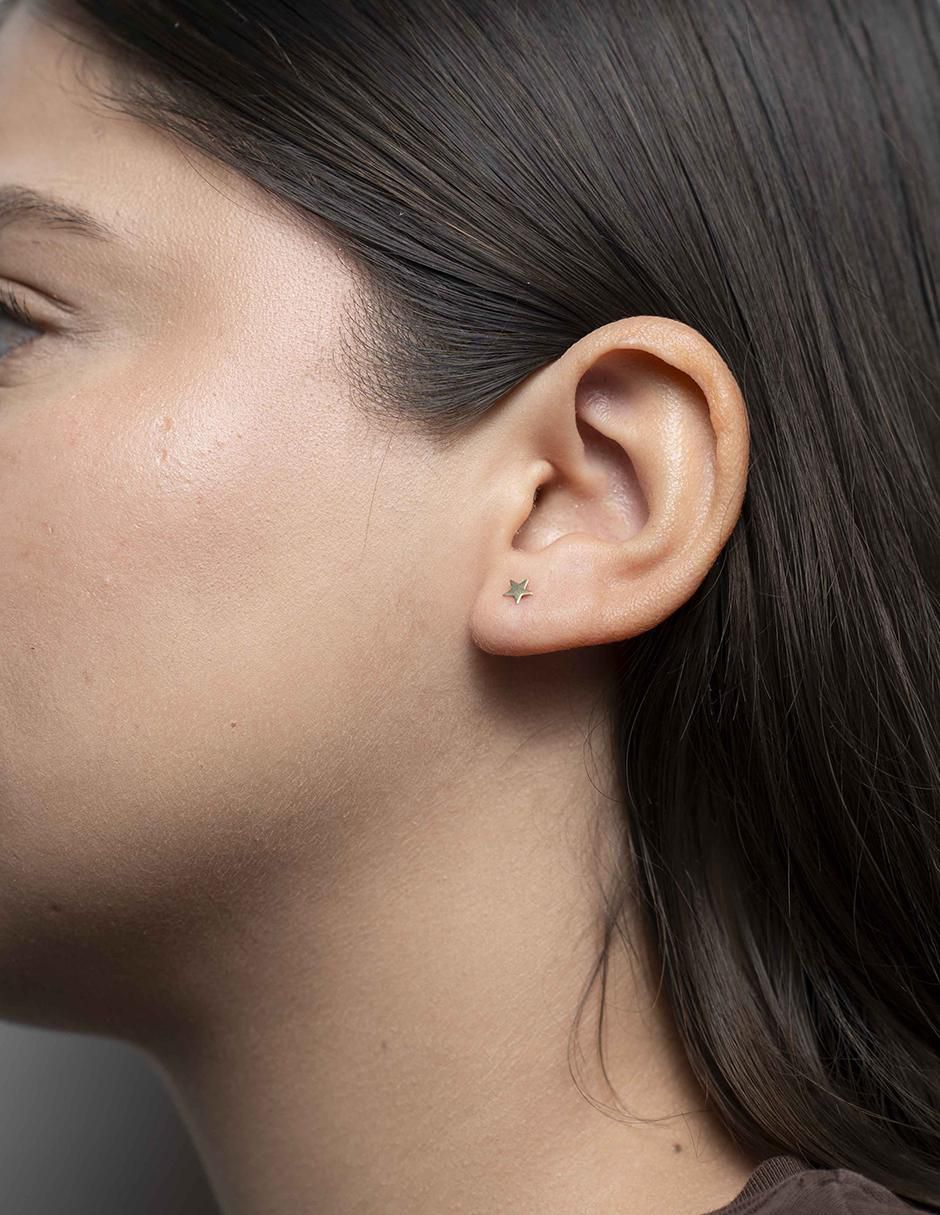 Aretes de estrella de oro 14 k 4