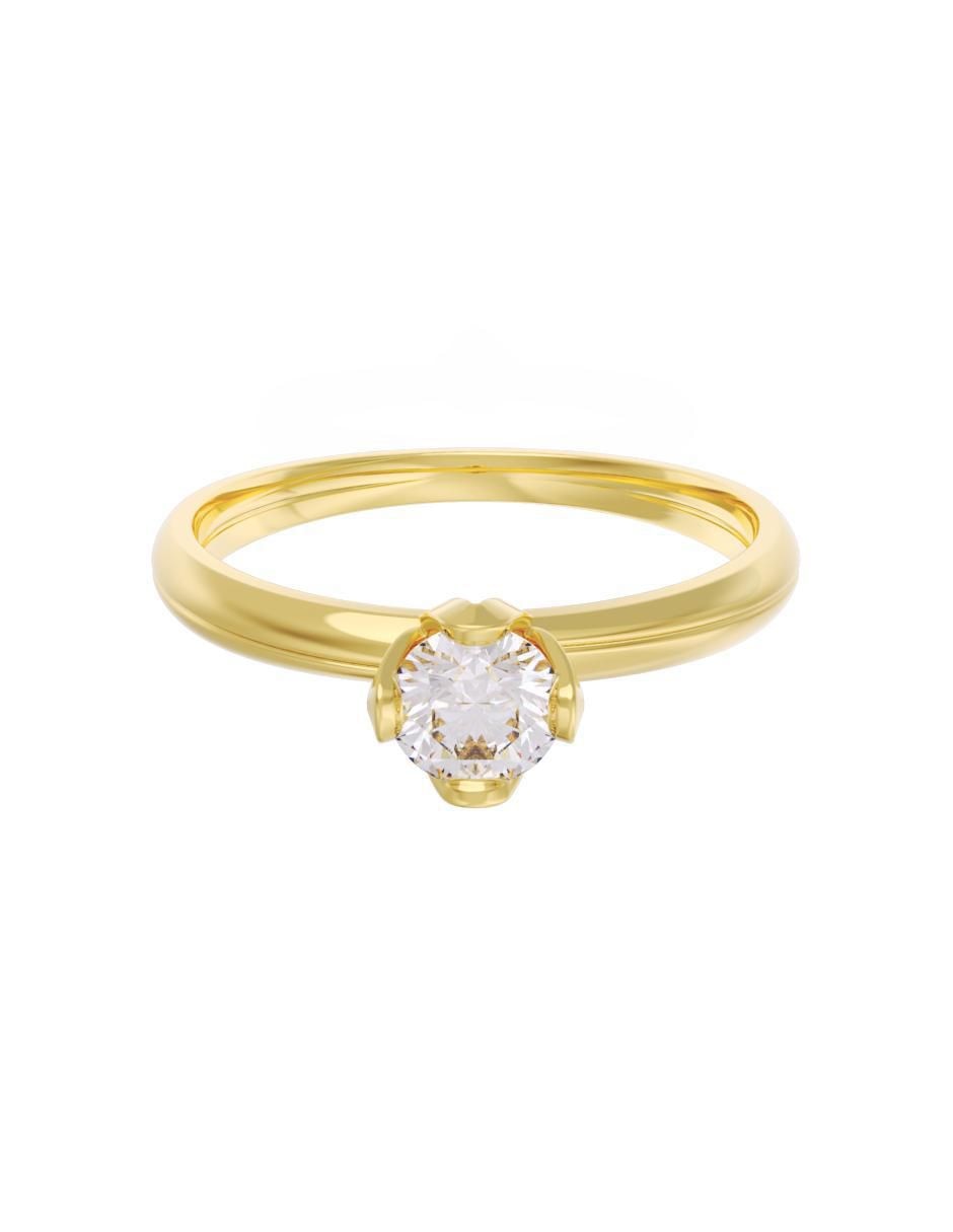 Anillo de compromiso de oro 14 k Eternidad zirconia