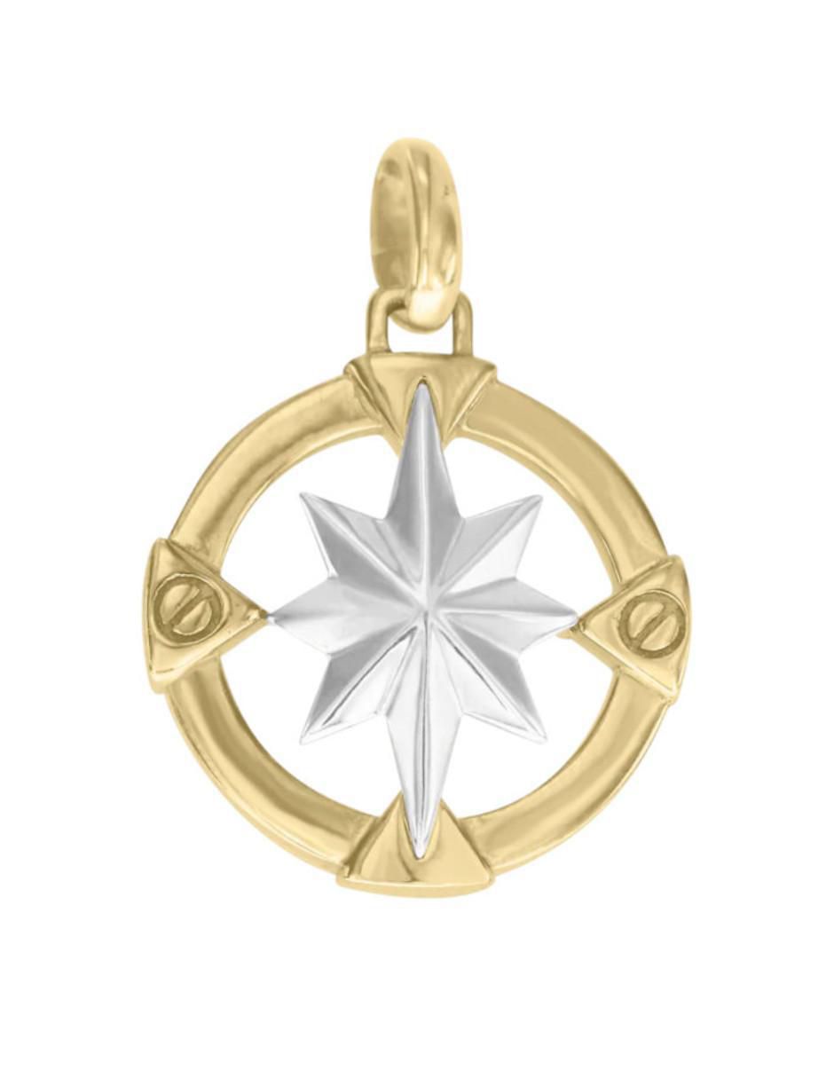 Dije de brújula rosa de los vientos de oro 14 K Dije de brújula rosa de los vientos de oro 14 K