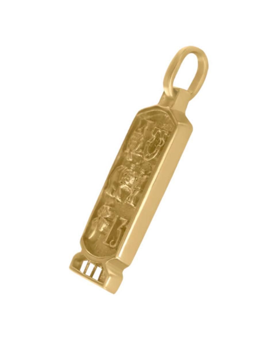 Dije rectangular kartush de oro 15 k 2