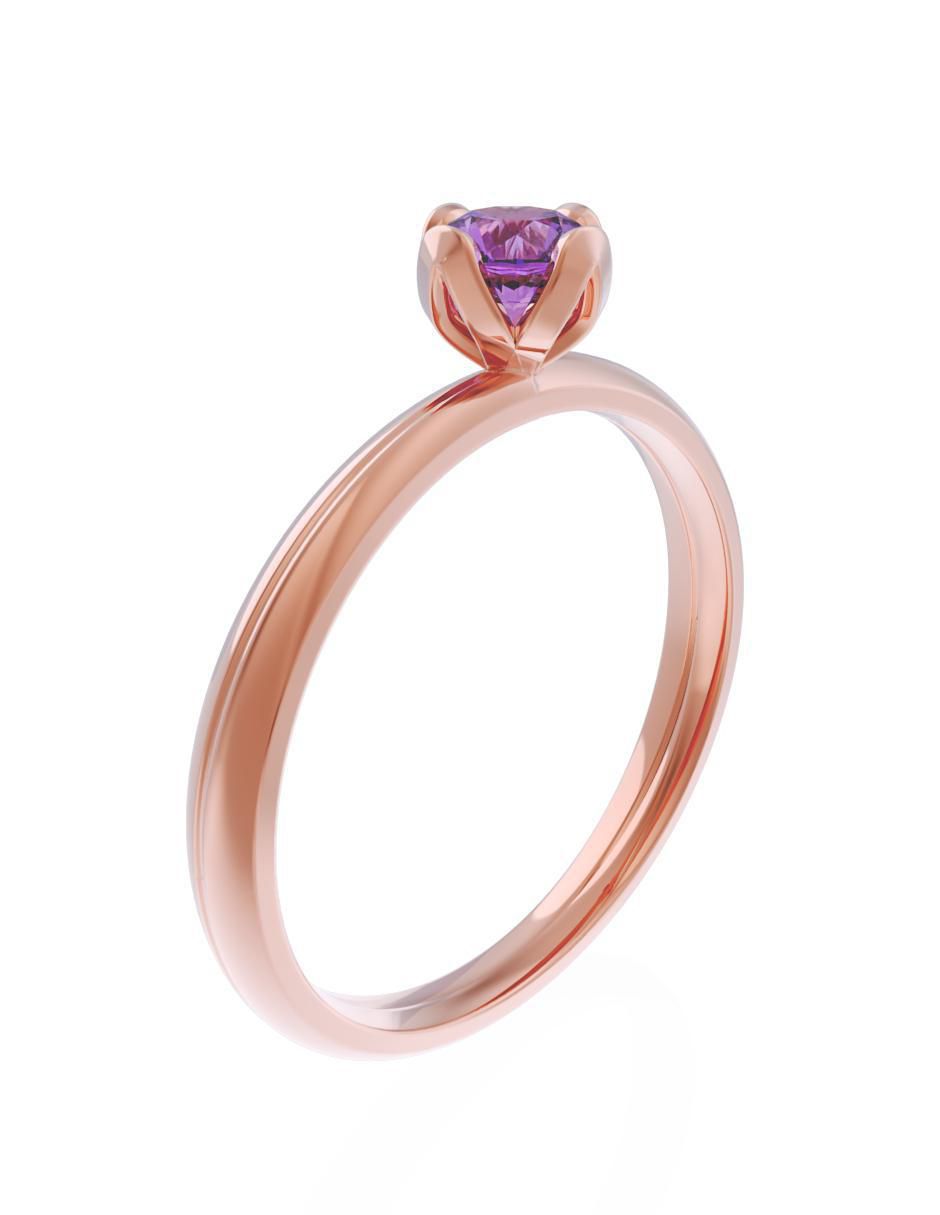 Anillo de compromiso de oro 14 k Eternidad zirconia 3