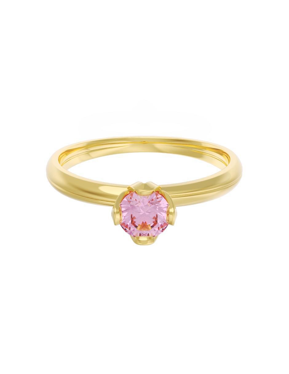 Anillo de compromiso de oro 14 k Eternidad zirconia
