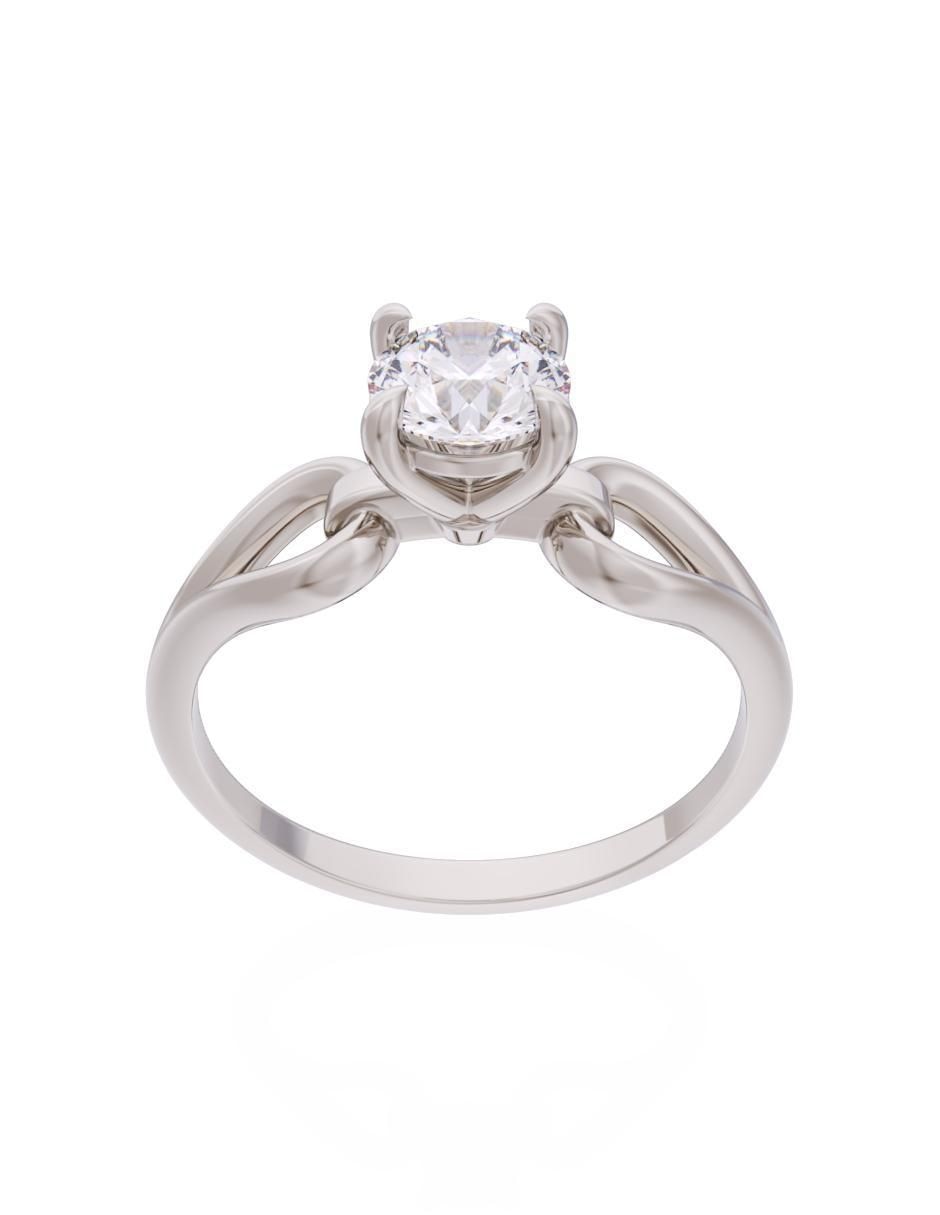Anillo de compromiso de oro 14 k Eternidad zirconia 2