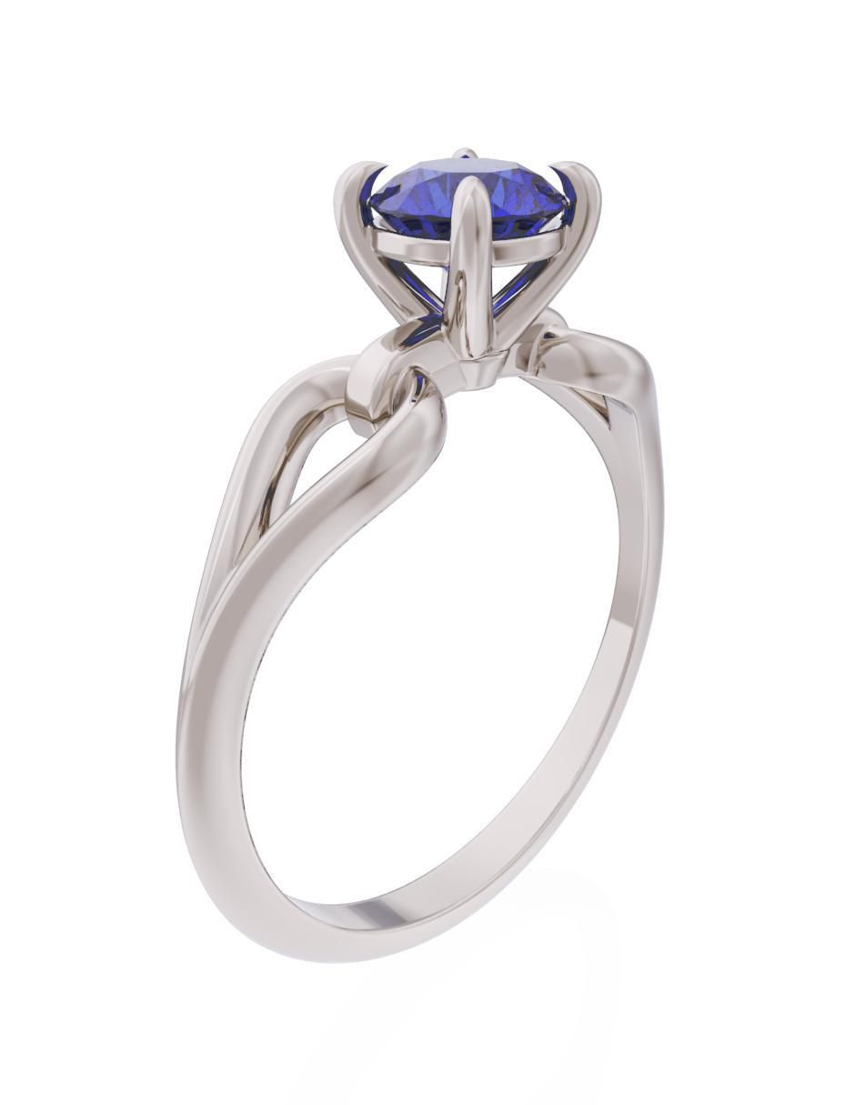 Anillo de compromiso de oro 14 k Eternidad zirconia 3