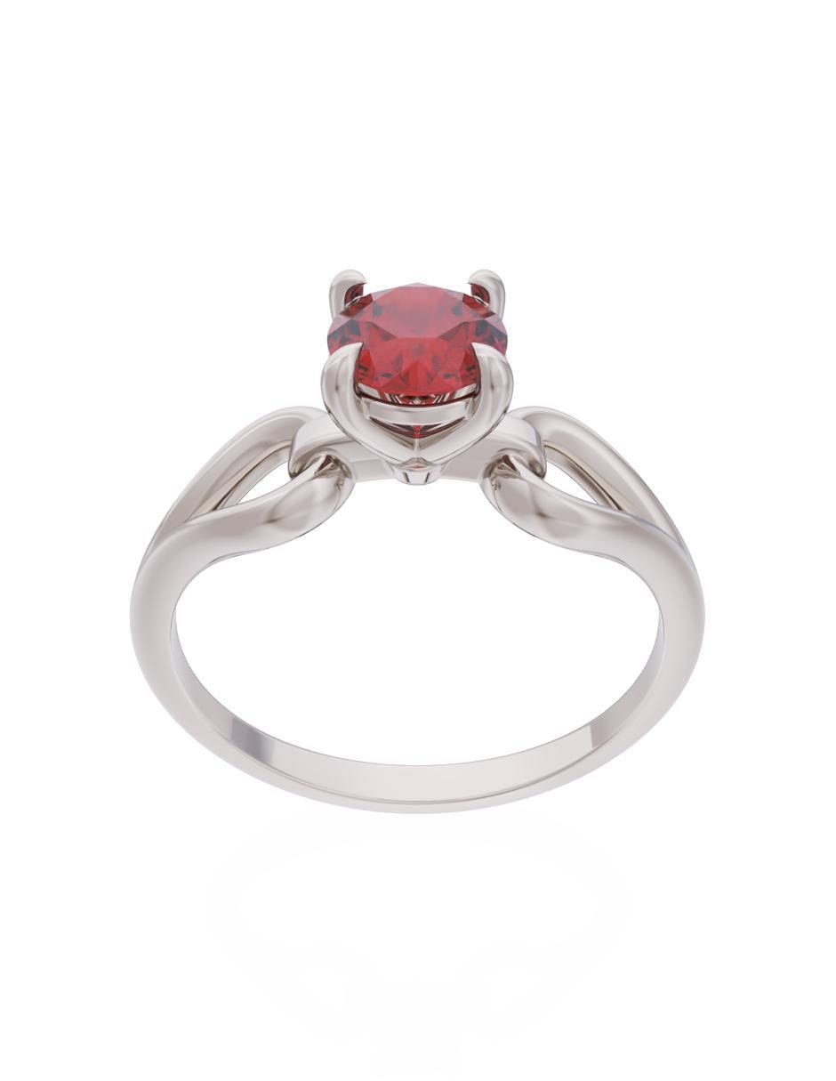 Anillo de compromiso de oro 14 k Eternidad zirconia 2