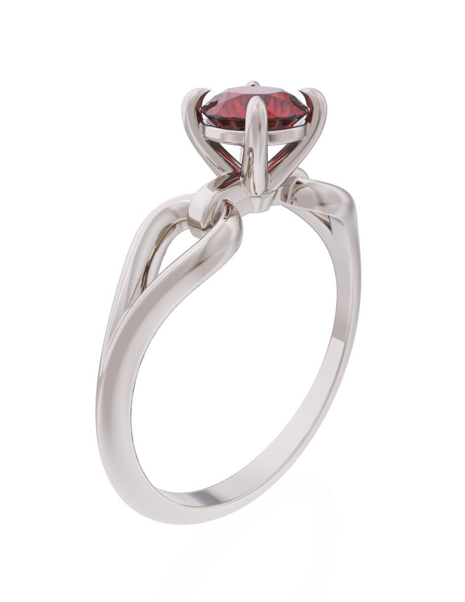 Anillo de compromiso de oro 14 k Eternidad zirconia 3