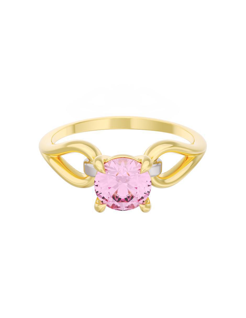 Anillo de compromiso de oro 14 k Eternidad zirconia