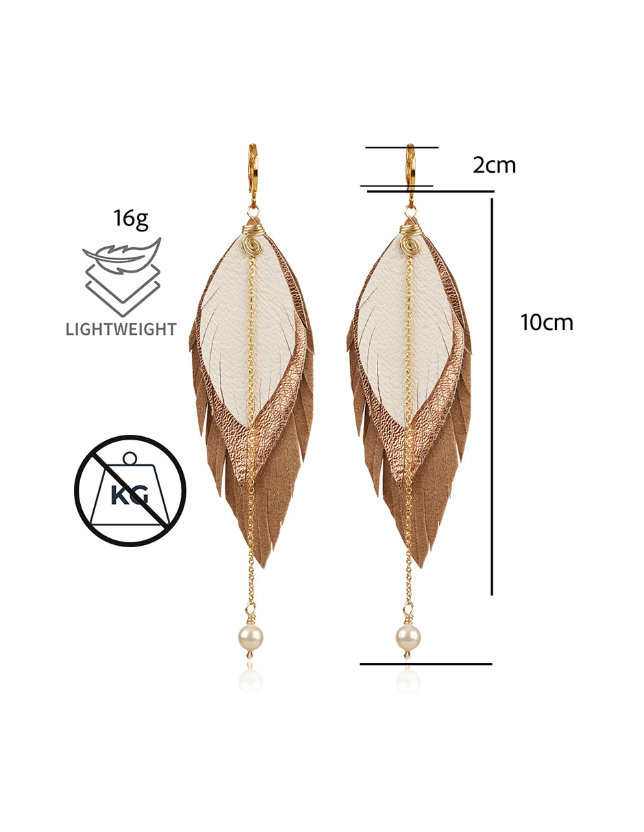 Aretes largos de pluma 9