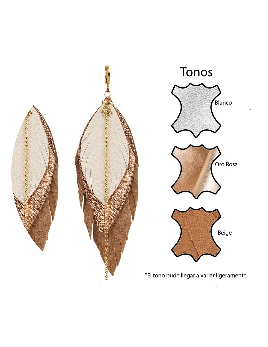 Aretes largos de pluma 3