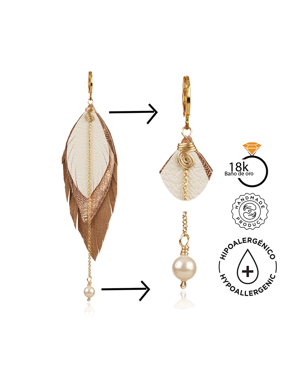 Aretes largos de pluma 4