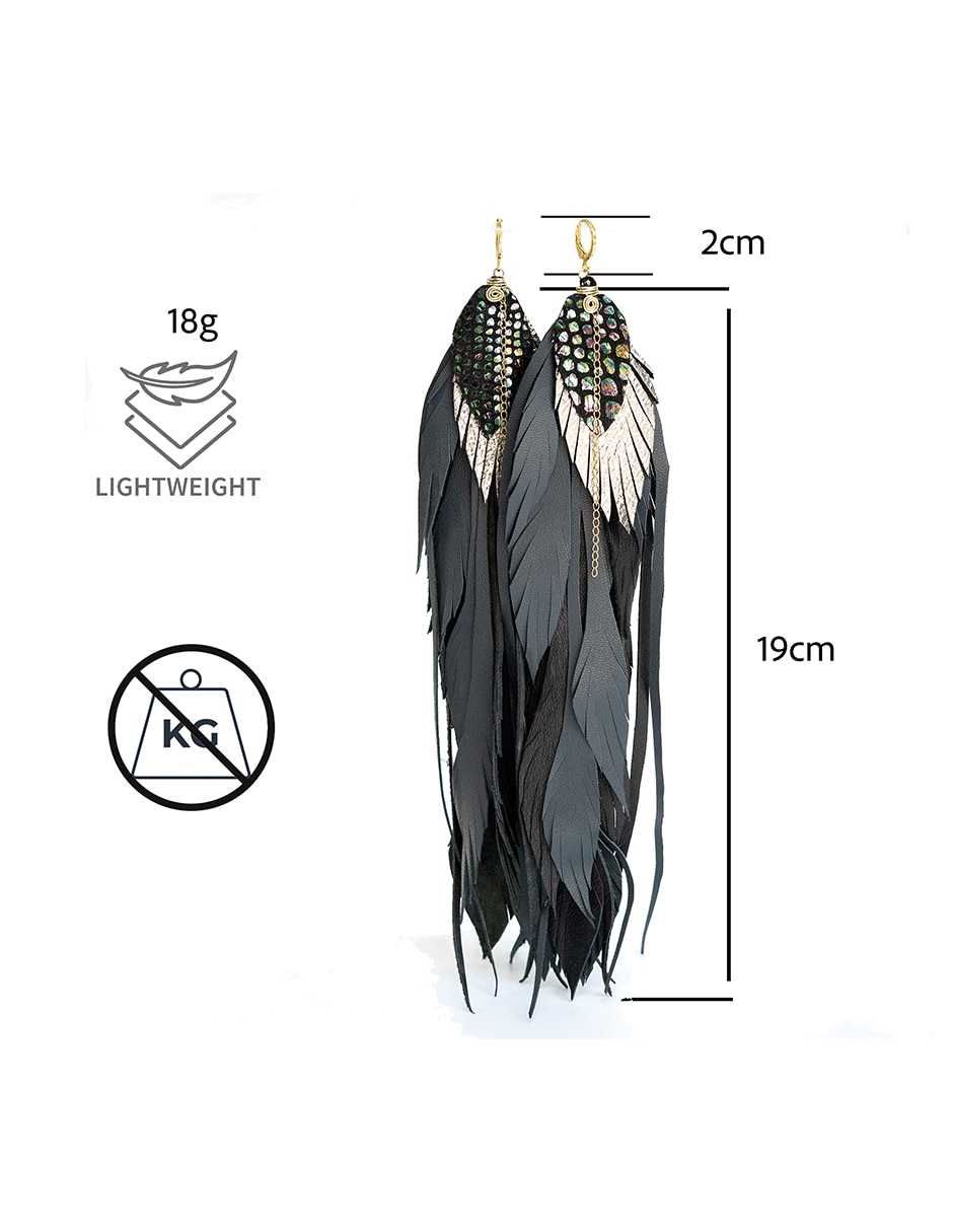 Aretes largos de Pluma 7