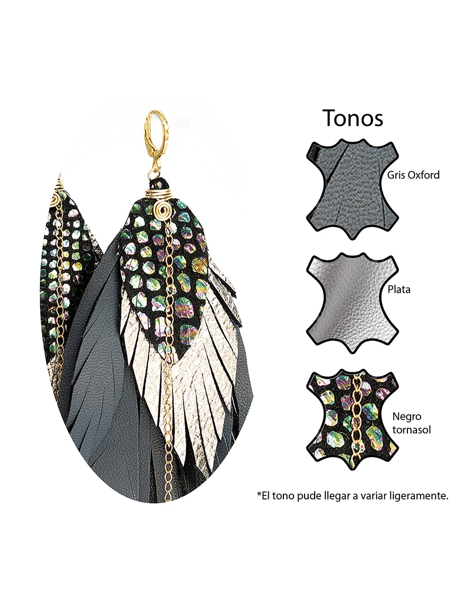 Aretes largos de Pluma 3
