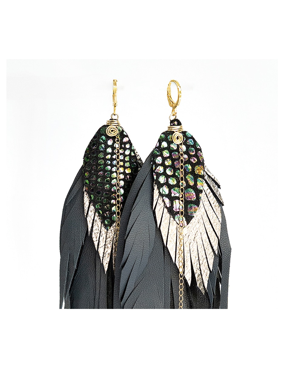 Aretes largos de Pluma 4
