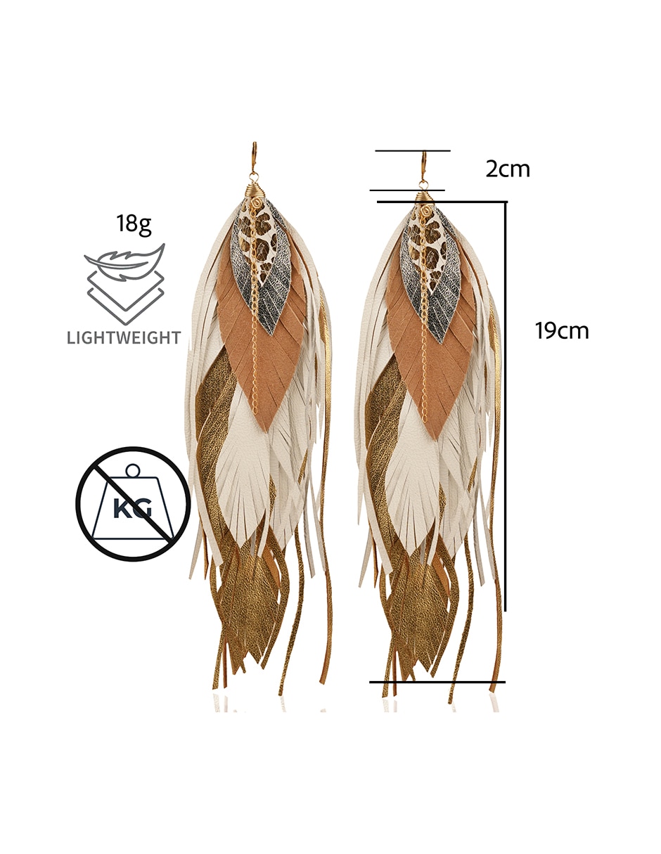 Aretes largos de pluma 7