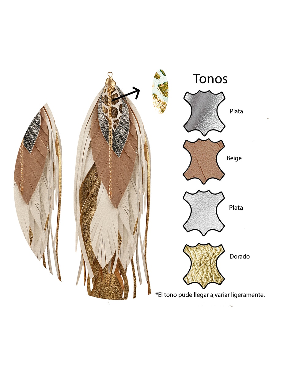 Aretes largos de pluma 3