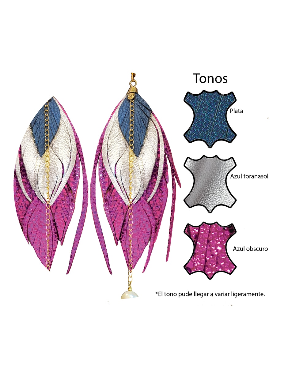 Aretes largos de pluma 3