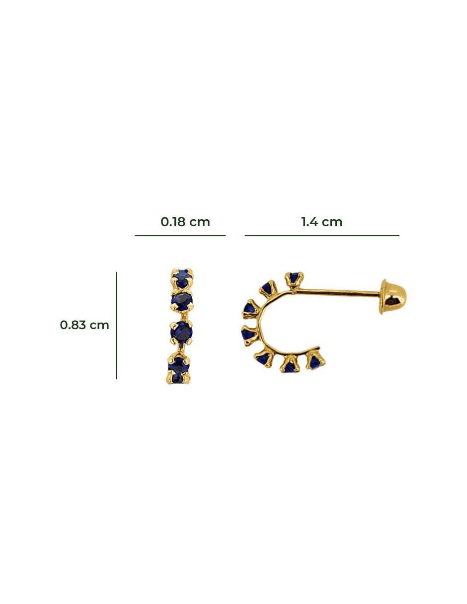 Broqueles de oro 10 k con acabado pavé zirconia 5
