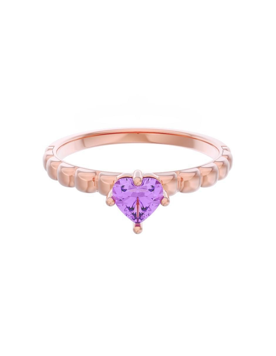 Anillo de compromiso de oro 14 k Eternidad zirconia
