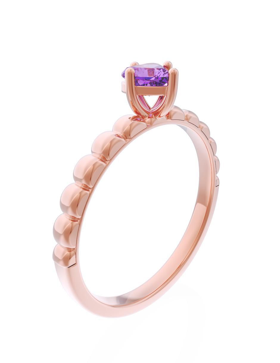 Anillo de compromiso de oro 14 k Eternidad zirconia 3