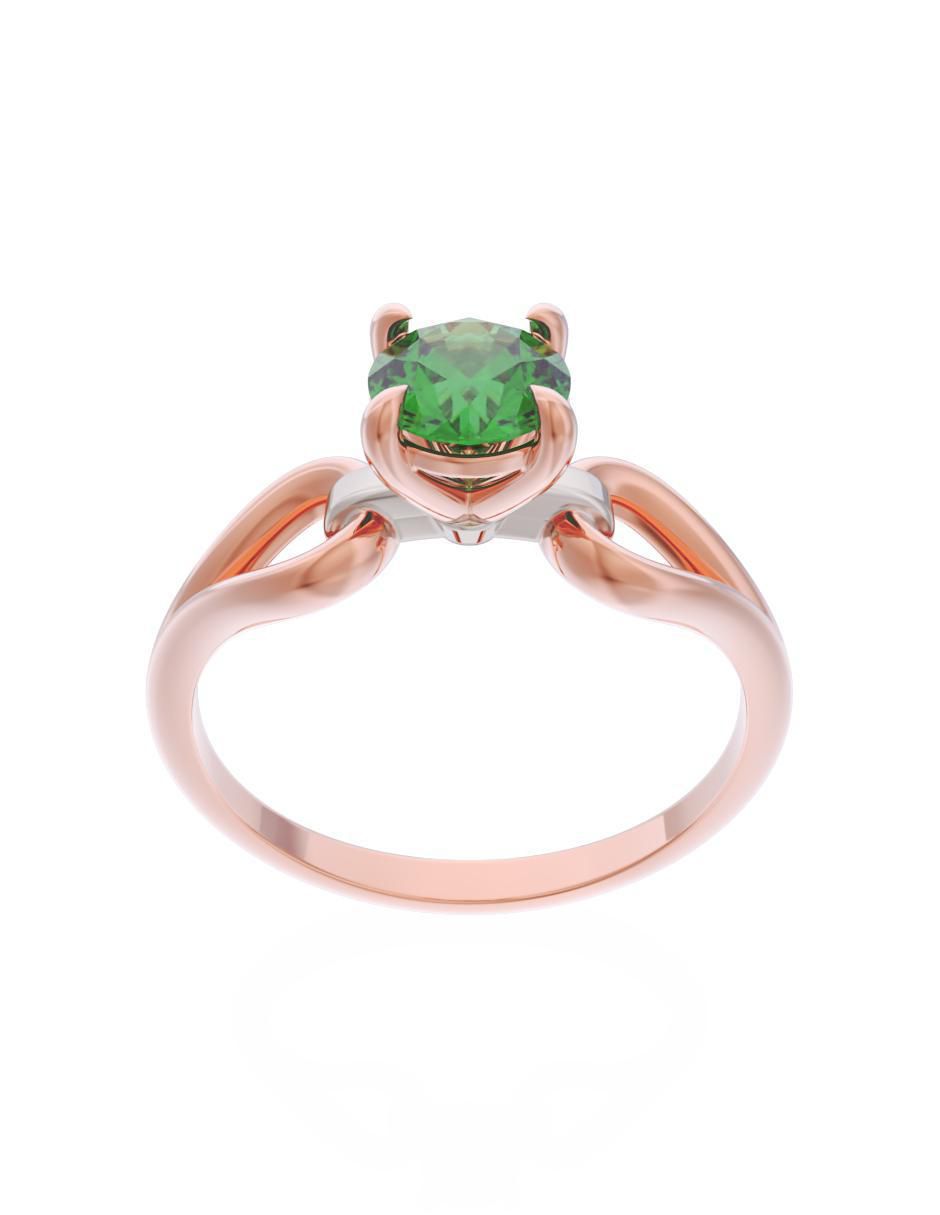 Anillo de compromiso de oro 14 k Eternidad zirconia 2