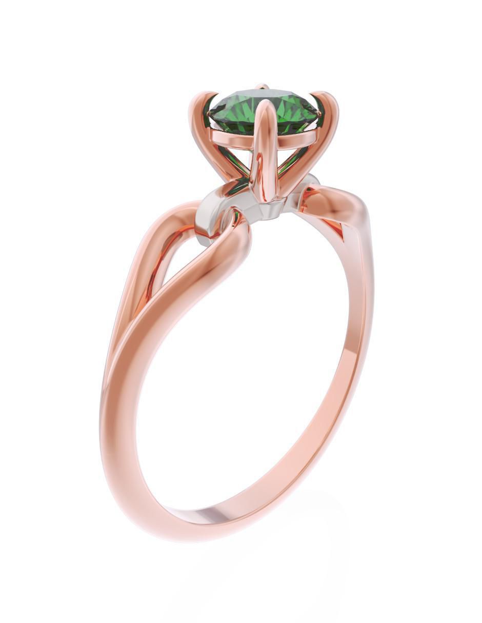 Anillo de compromiso de oro 14 k Eternidad zirconia 3
