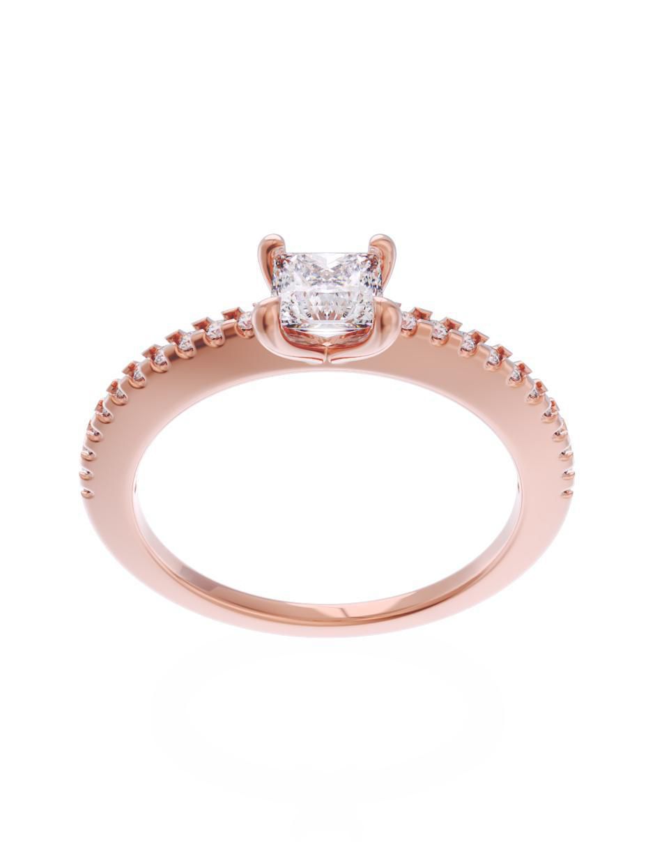 Anillo de compromiso de oro 10 k Eternidad 2