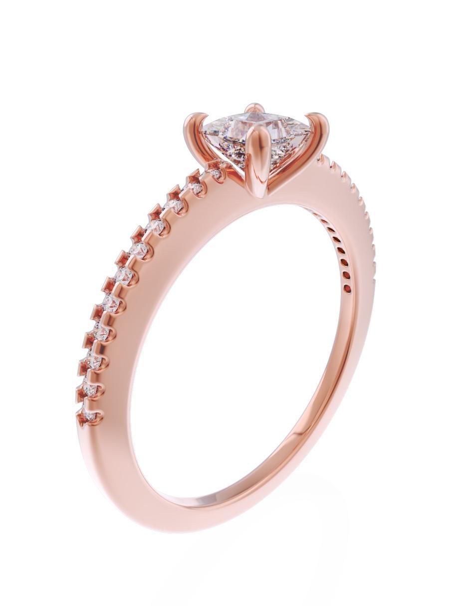 Anillo de compromiso de oro 10 k Eternidad 3