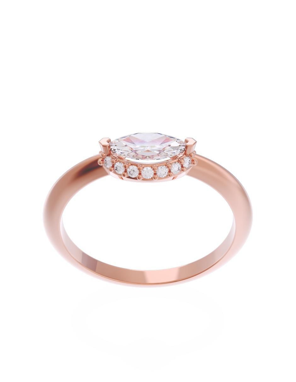 Anillo de compromiso de oro 10 k Eternidad 2