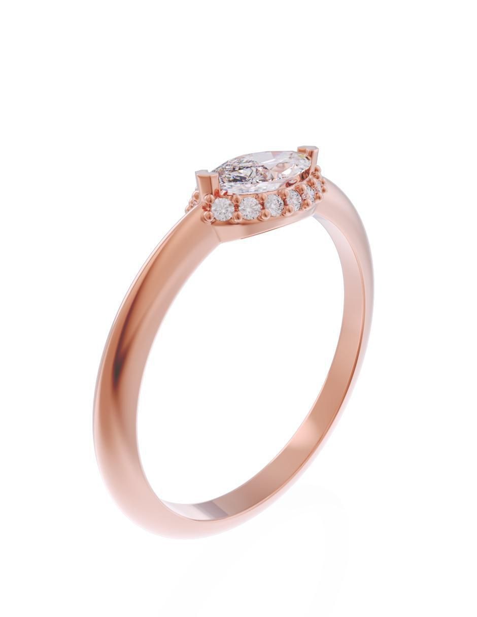 Anillo de compromiso de oro 10 k Eternidad 3