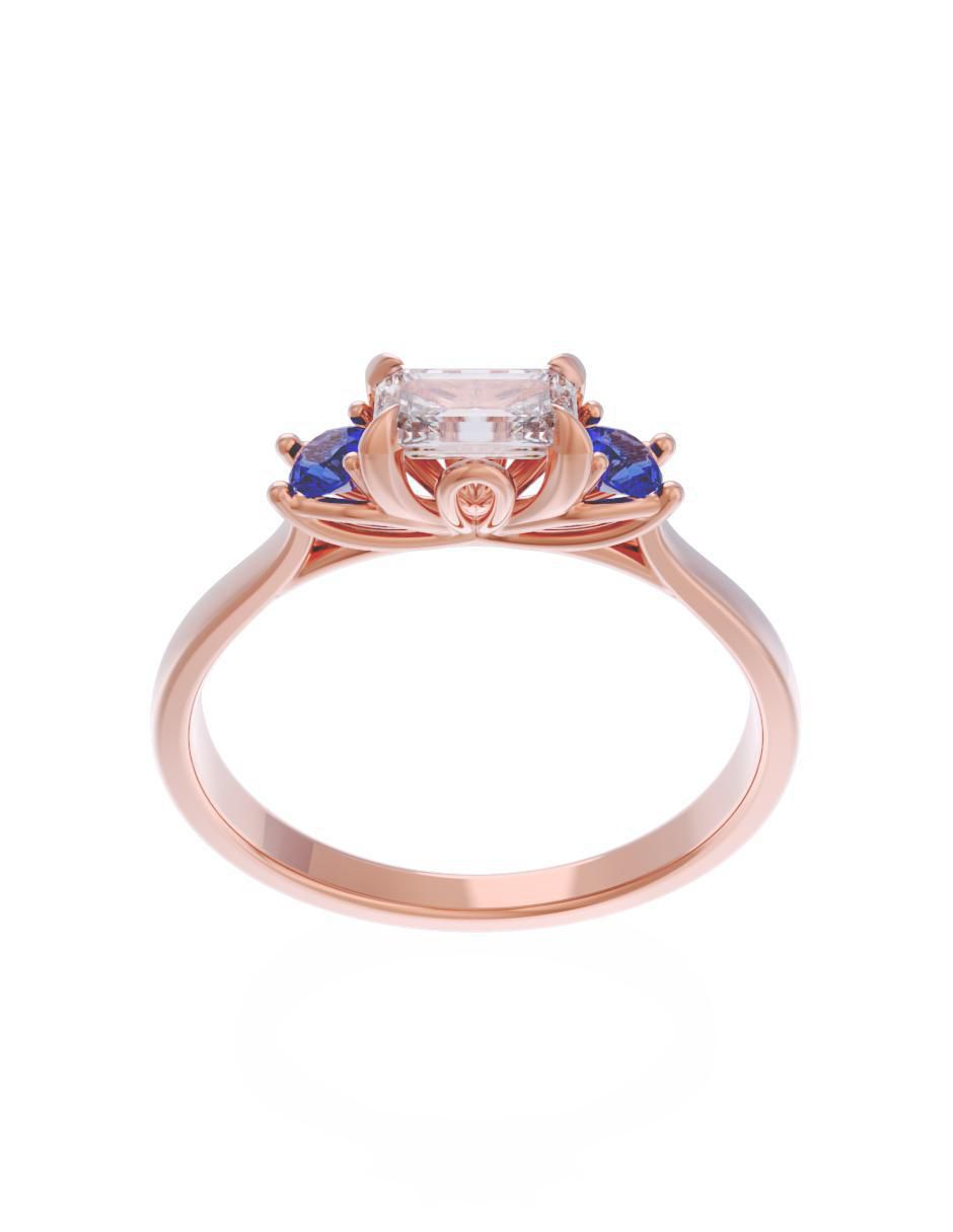 Anillo de compromiso de oro 10 k Eternidad 2
